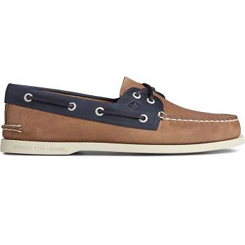 Sperry Authentic Original 2-eye Wild Horse Tmavomodre / Hnede - Panske Mokasíny